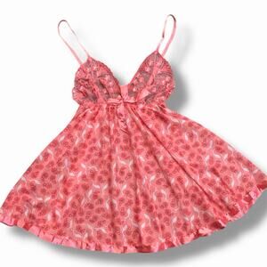 Fairycore Coquette Sequin Lace Mesh Babydoll Top with Adjustable Straps Size S